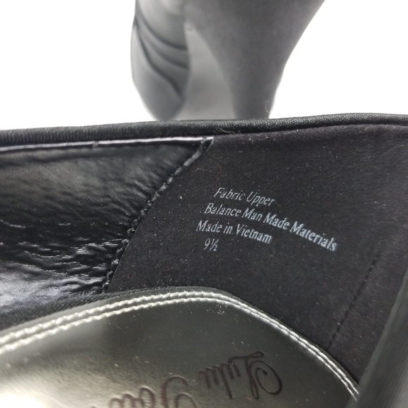 Lulu Townsend Black 4.5 inch heels size 9.5 fabric - Picture 4 of 8